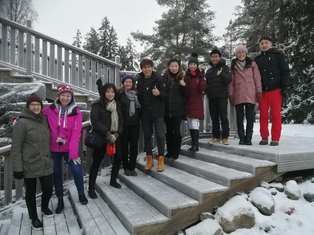 Chinese delegation group having a tour around Satakunta region organized by EduTravel.
